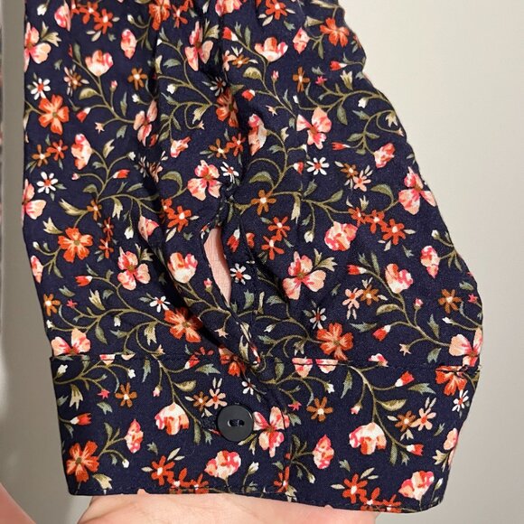 Old Navy Womens Tiered Maxi Dress XXL Dark Floral Cottagecore Prairie Herbalist - Picture 6 of 10